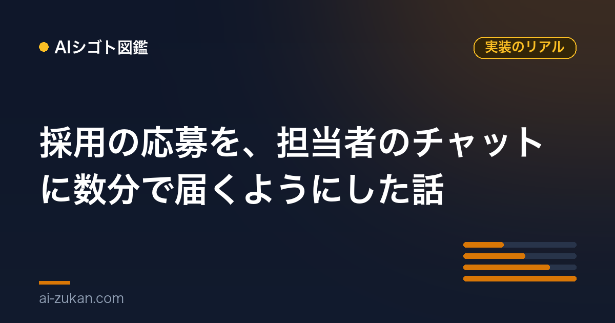 採用の応募を、担当者のチャットに数分で届くようにした話