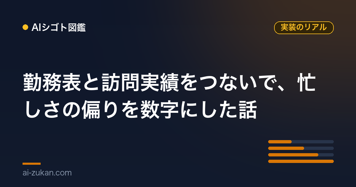 勤務表と訪問実績をつないで、忙しさの偏りを数字にした話